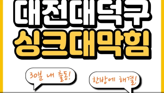 대전대덕구싱크대막힘