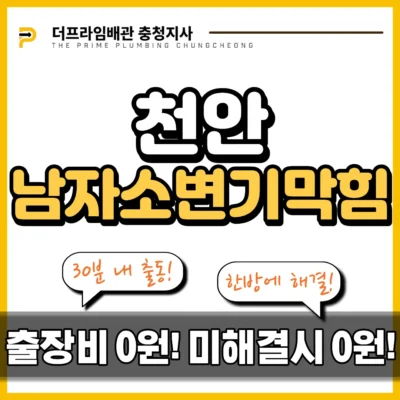 천안남자소변기막힘